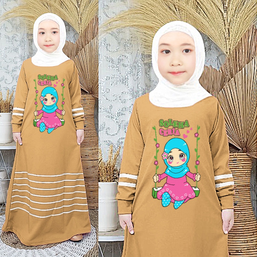 RILLO - CANTIK &amp; SOLEHA GAMIS DRESS ANAK 3-12 TAHUN