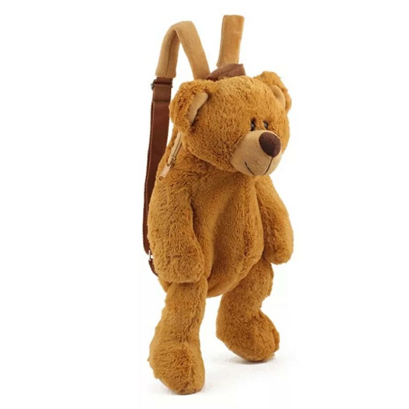 Tas Beruang Teddy Bear Bulu Lucu Imut Gemoy Ransel Wanita Baru Boneka Mewah Ransel Kasual Tas Kepribadian Tas piknik unik