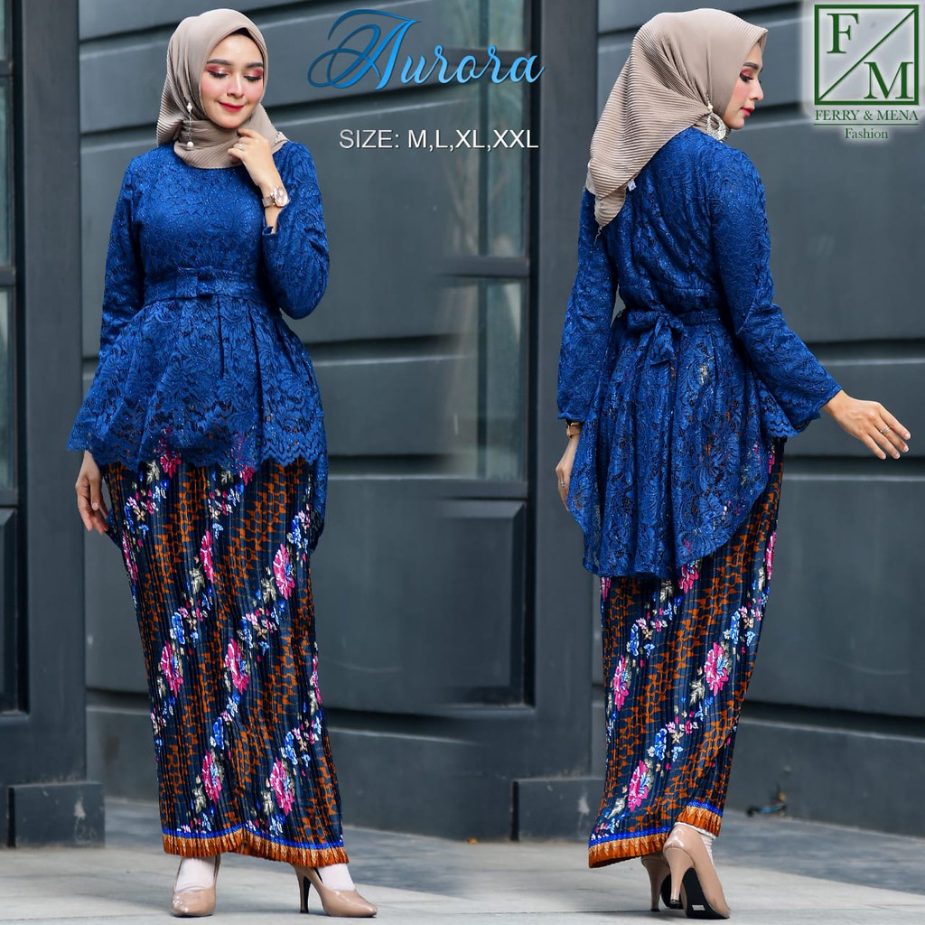 FER&gt; SET KEBAYA AURORA BRUKAT - FASHION KEBAYA MODERN - OUTFIT WISUDA CANTIK - OOTD PESTA KONDANGAN