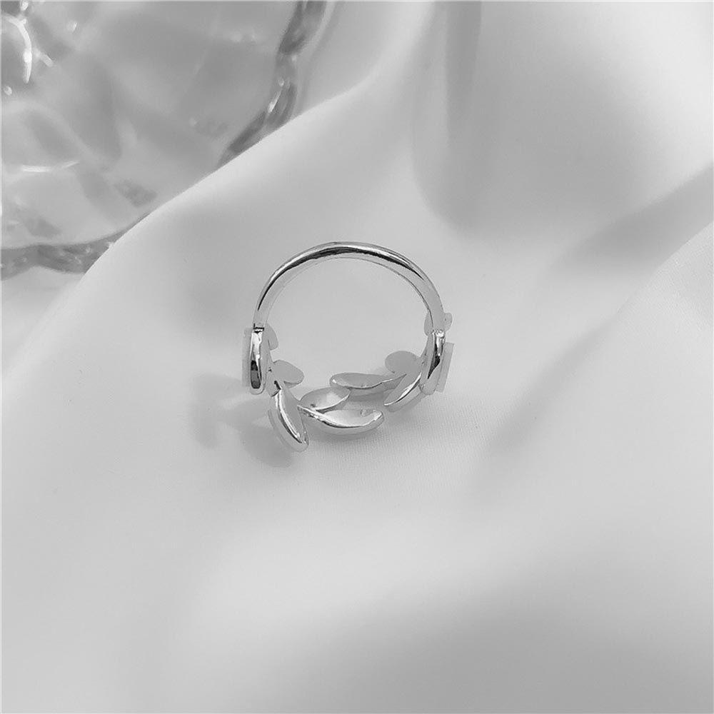 Mxbeauty Wanita Pembukaan Cincin Trendi Pernikahan Untuk Gadis Elegan Temperamen Vintage Daun