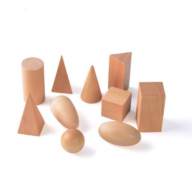 Montessori Mainan Edukasi Kayu  Wooden Geometric Solid 