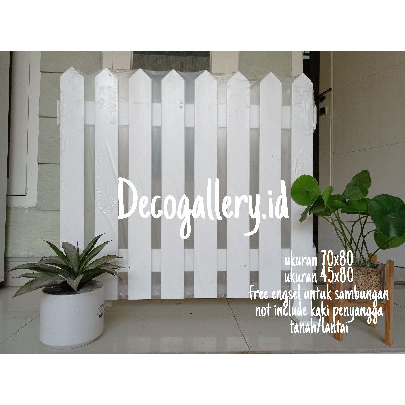 pagar kayu putih. pagar hias panjang 80cm