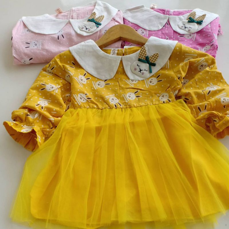 [0-4th] Dress anak import lengan panjang 0-4 tahun tile halus / dress sweater anak import premium lengan panjang