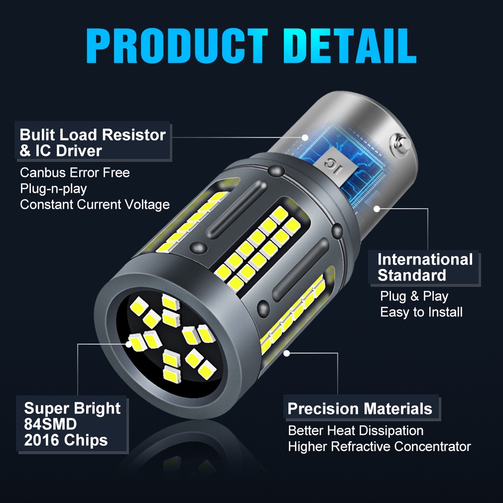 100pcs Lampu Bohlam Led Canbus 50W PY21W P21W 1156 BA15S BAU15S T20 7440 W21W T25 3156 12V Untuk Rem / Sein Mobil