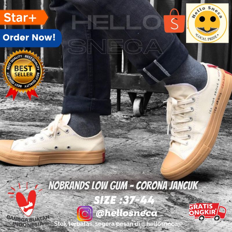 NOBRANDS FOOTWEAR TPS TRUE NORMAL CORONA JANCOK SEPATU WHITE GUM LOW NOBRAND FOOTWEAR GUM ORIGINAL