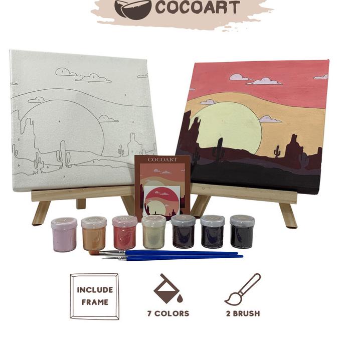 

Cocoart.id - Paint By Number Kit ( Sunset View ) I Kanvas 20 x 20 cm