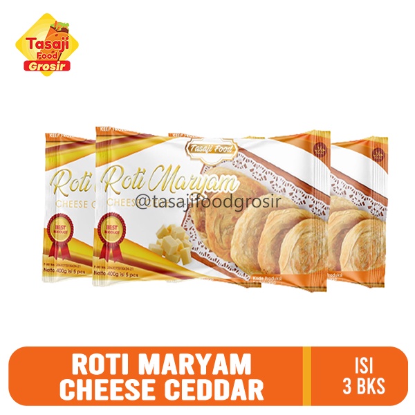 

Paket 3 Bungkus Roti Maryam Cheese Ceddar -