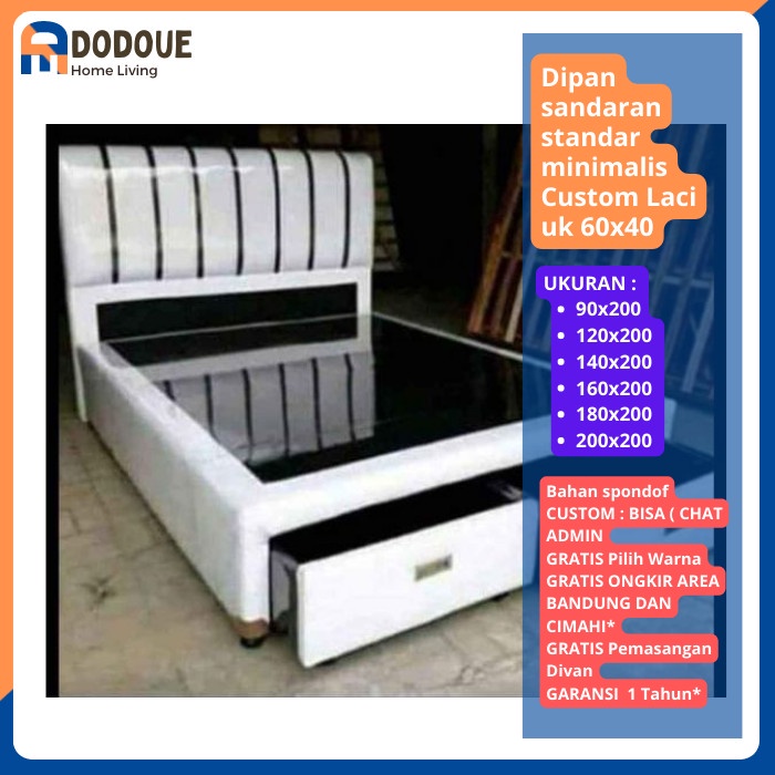 Divan Risbang Dodoue Dipan Tempat Tidur Minimalis Laci 90