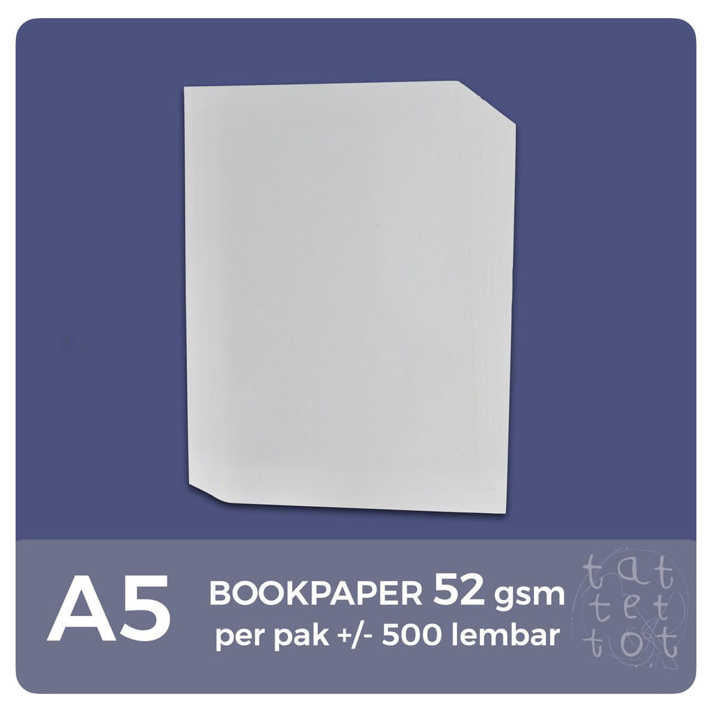 

bookpaper 52 gsm A5 krem kertas book paper 52 A5 per rim