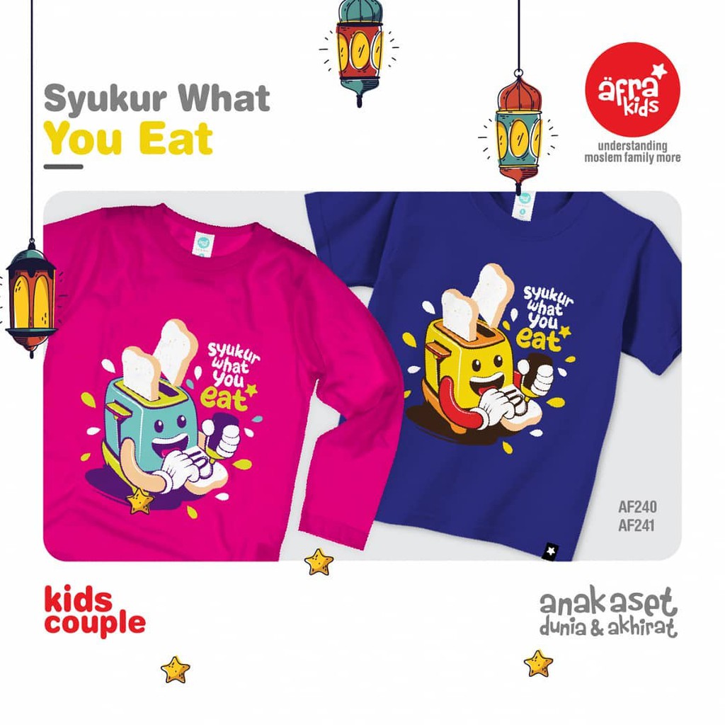 Kaos Afrakids AF240 &quot;Syukur What You Eat&quot; Lengan Pendek