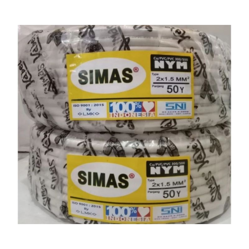 Kabel Nym 2x1.5 SIMAS Kabel tembaga 2x1.5 SNI