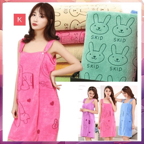 ANG HANDUK BAJU MANDI MODEL WEARABLE TOWEL KIMONO / HANDUK BAJU DEWASA KARAKTER