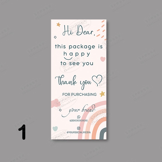 Box Packaging Hampers Stiker Segel Custom Motif Rainbow Boho-No.1