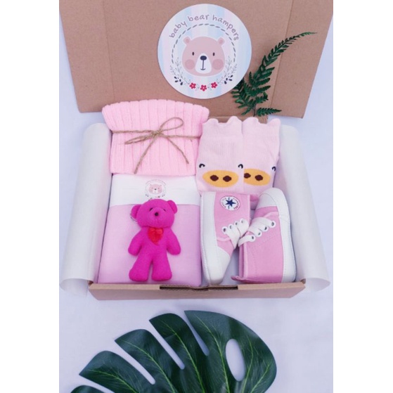 BB1 -  Hampers Bayi / Baby Hampers / Newborn Baby Gift Set / Baby Gift / Kado Bayi / Kado Lahiran / Kado Anak lahir / kado anak / hadiah kelahiran-Cozy bear pink