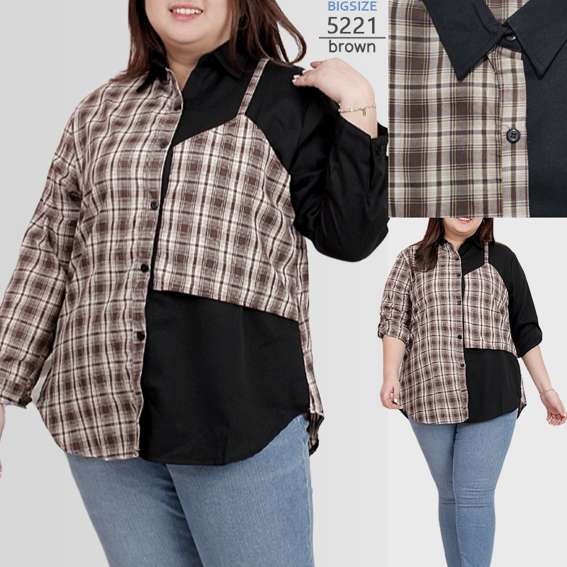 ARENA - Kemeja Lengan Panjang Jumbo Blouse Wanita