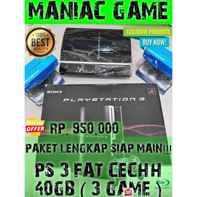 PS 3 FAT 40GB CECHH SEGELVOID PUTIH DAN SILVER ADAAA