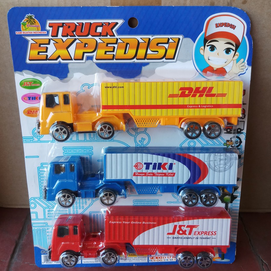 Mainan Mobil Truk Expedisi Isi 3 Pcs OCT 6355 - Mainan Diecast