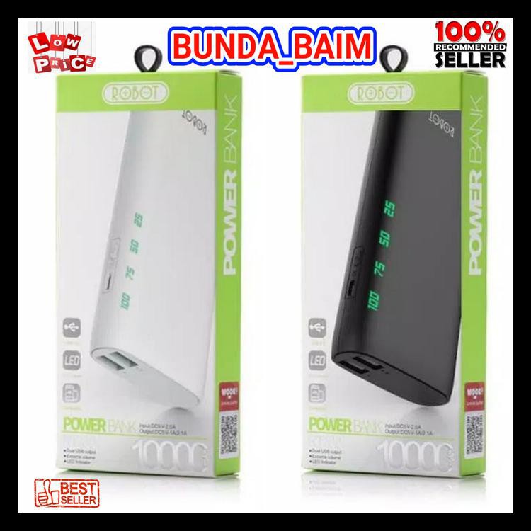 Promo Power Bank Robot Rt130 10000Mah / Powerbank Rt 130 10000 Mah Original Promo Murah :)