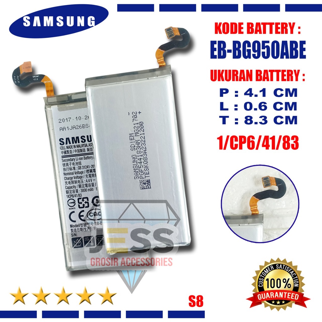 Baterai Original SAMSUNG Galaxy S8 G950 G950U G950F G9508 S8 Flat SM-G950F SM-G9508 Kode Battery EB-BG950ABE &amp; EB-BG950ABA