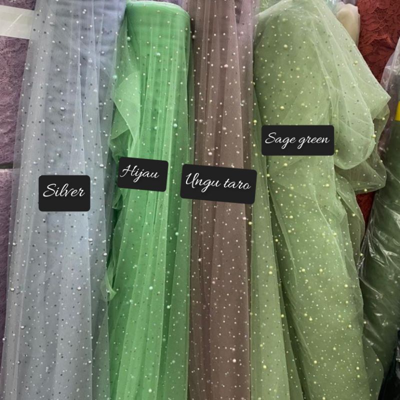 tile mutiara (tile swarovski) tile payet pearl, tile korea, tulle terbaru, kain tile kekinian, tile swarovski mutiara, tile swarovski original, tile swarovski terakota,