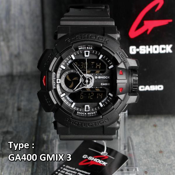TERMURAH  G Shock EDISI ARMY TENTARA Casio GA100 Full black hitam . Jam Tangan Pria dual time analog
