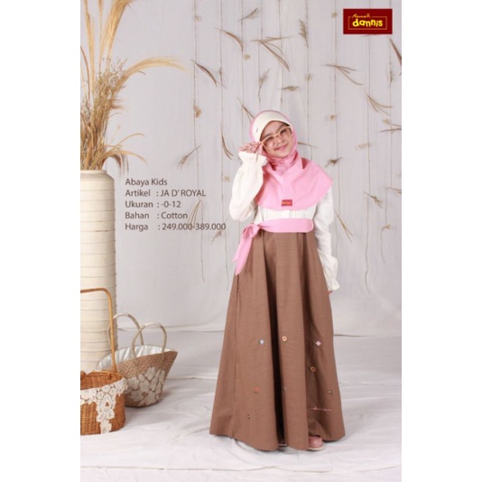 DANNIS Jubah Anak Sarimbit Terbaru D' Royal Family Cream Coklat