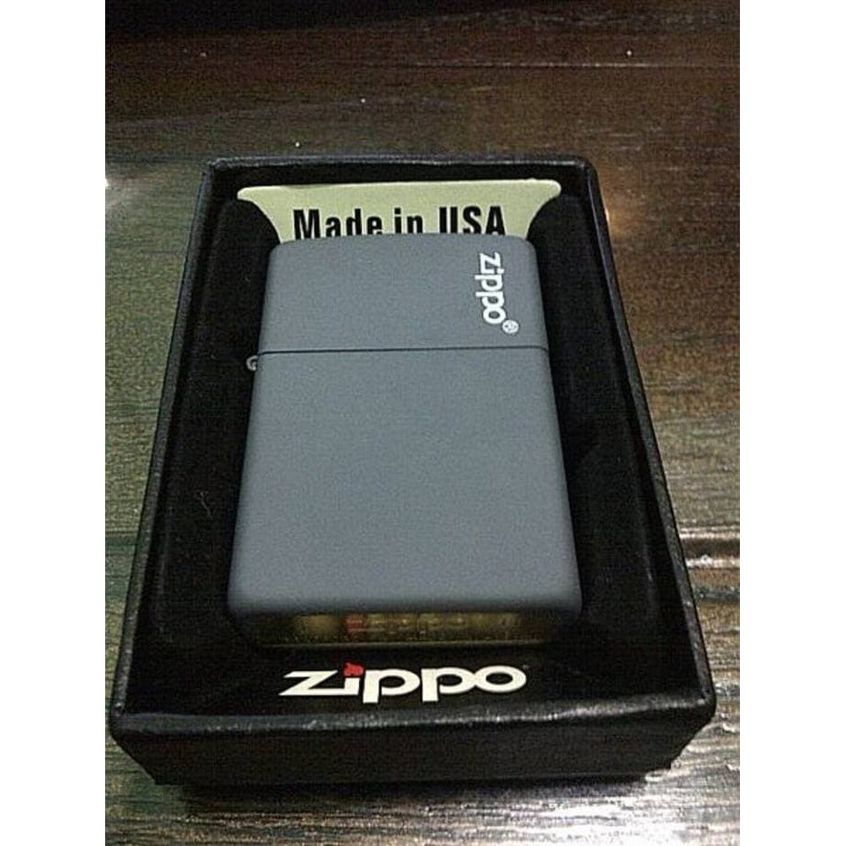 ZIPPO MATTE GREY ABU-ABU ABU ABU KW SUPER BOX MANCIS MURAH Baru