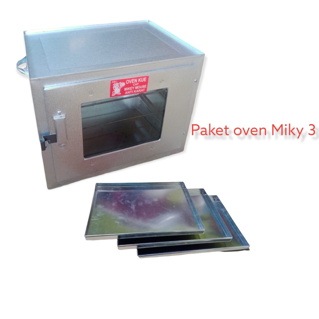 Oven Kompor Miky 3 Susun Plus Loyang dan Cetakan Kue / Oven Kue / Oven Tangkring Kompor Gas