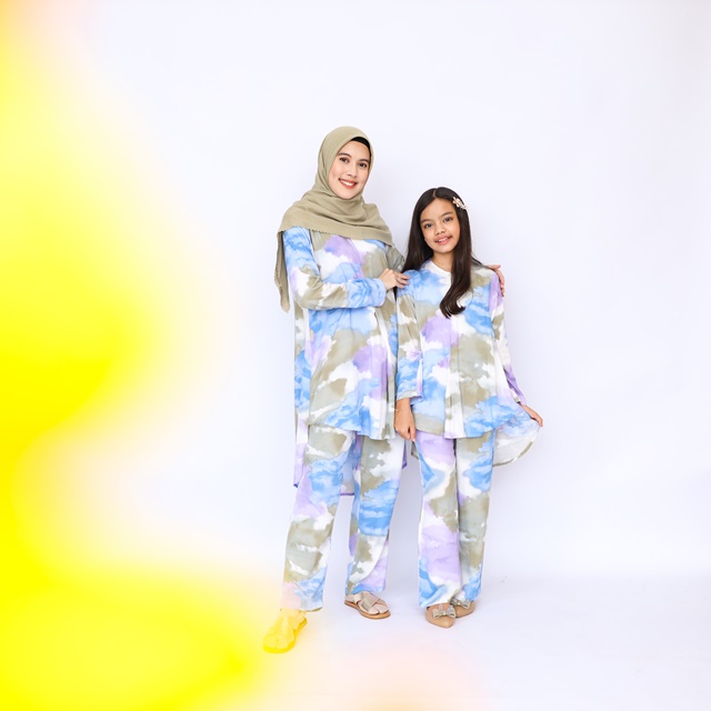 AIZA multicolor oneset tunik by Hagia Indonesia