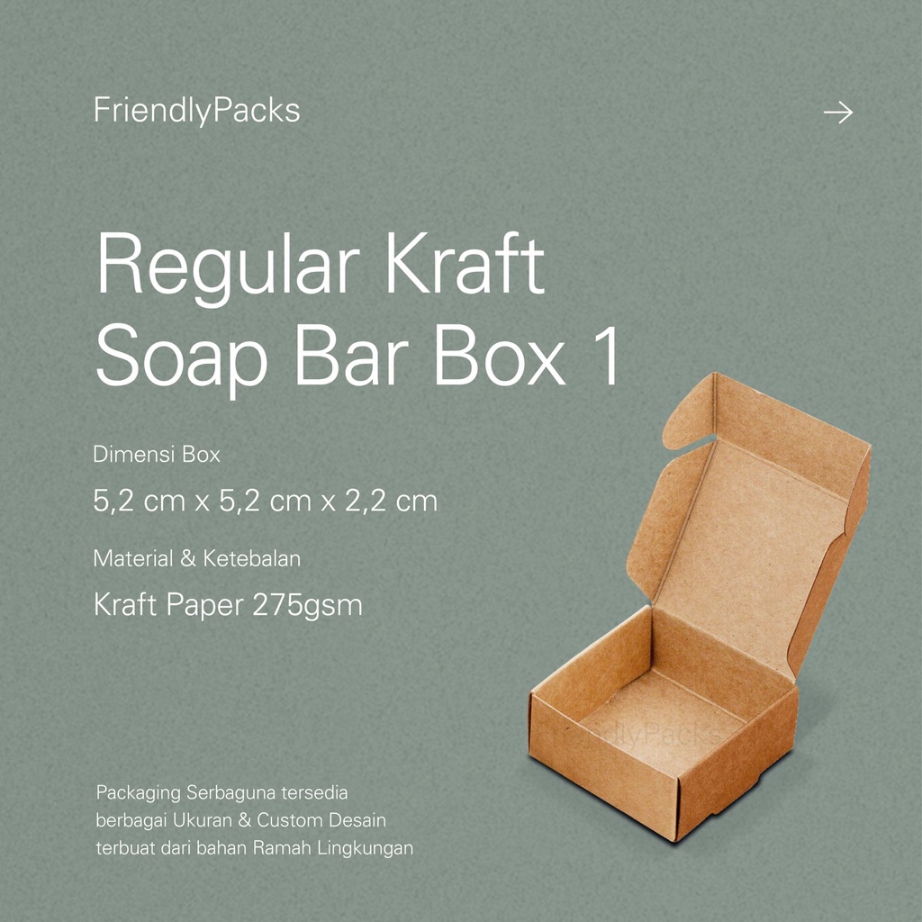 

Regular Soap Bar Box Packaging Kraft / Kotak Sabun / Dus Souvenir