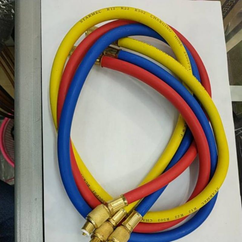 SELANG MANIFOLD Panjang 90 CM SLANG alat PENGISIAN tambah PREON Mobil Kulkas R22 R134a ECER / 1 PCS / Set