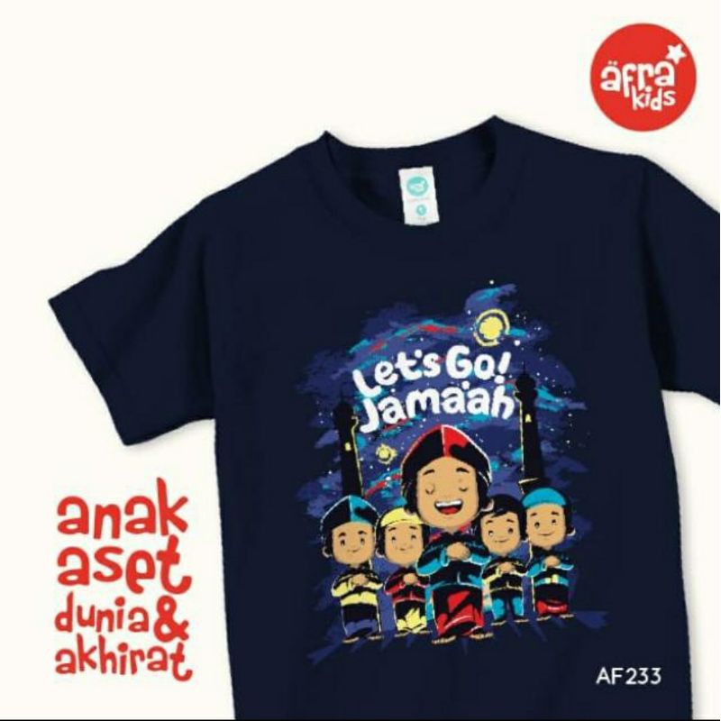 Kaos Anak Afrakids AF233 &quot;Let's Go ! Jamaah&quot; Lengan Pendek