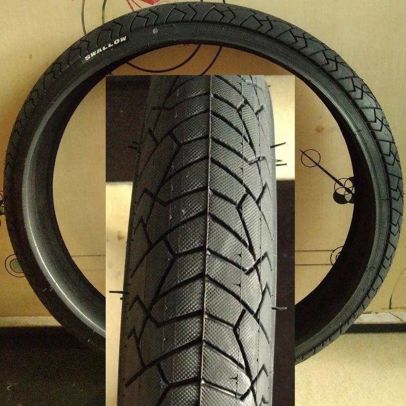 BAN LUAR SEPEDA 20 x 1.95 195 SWALLOW HITAM POLOS