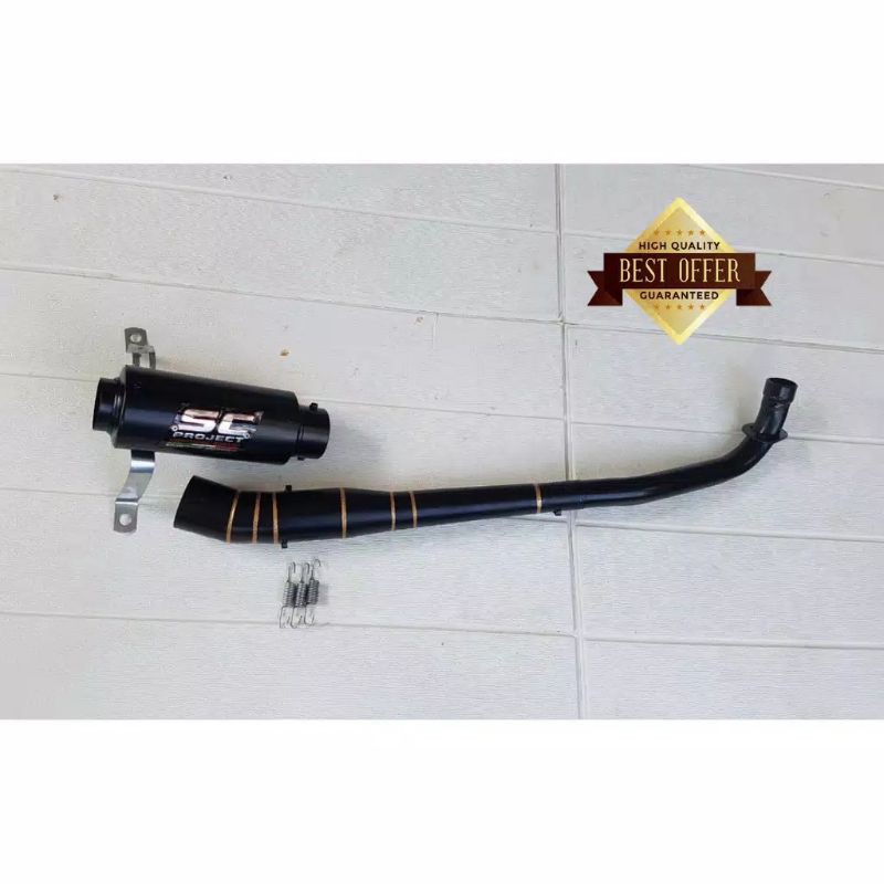 knalpot racing jupiter z - vega zr - vega r sc project mini black