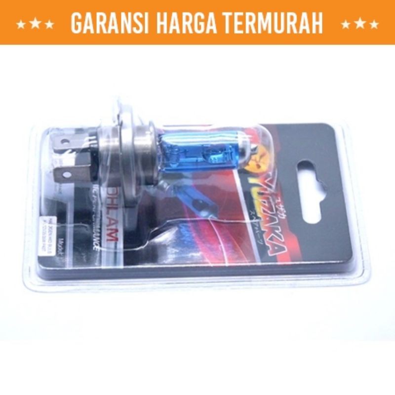 bohlam lampu depan halogen yuzaka biru h4 12v 35w vixion scoopy