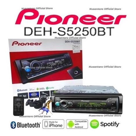 PROMO Pioneer DEH-S5250BT Bluetooth Single Din Tape Mobil Audio
