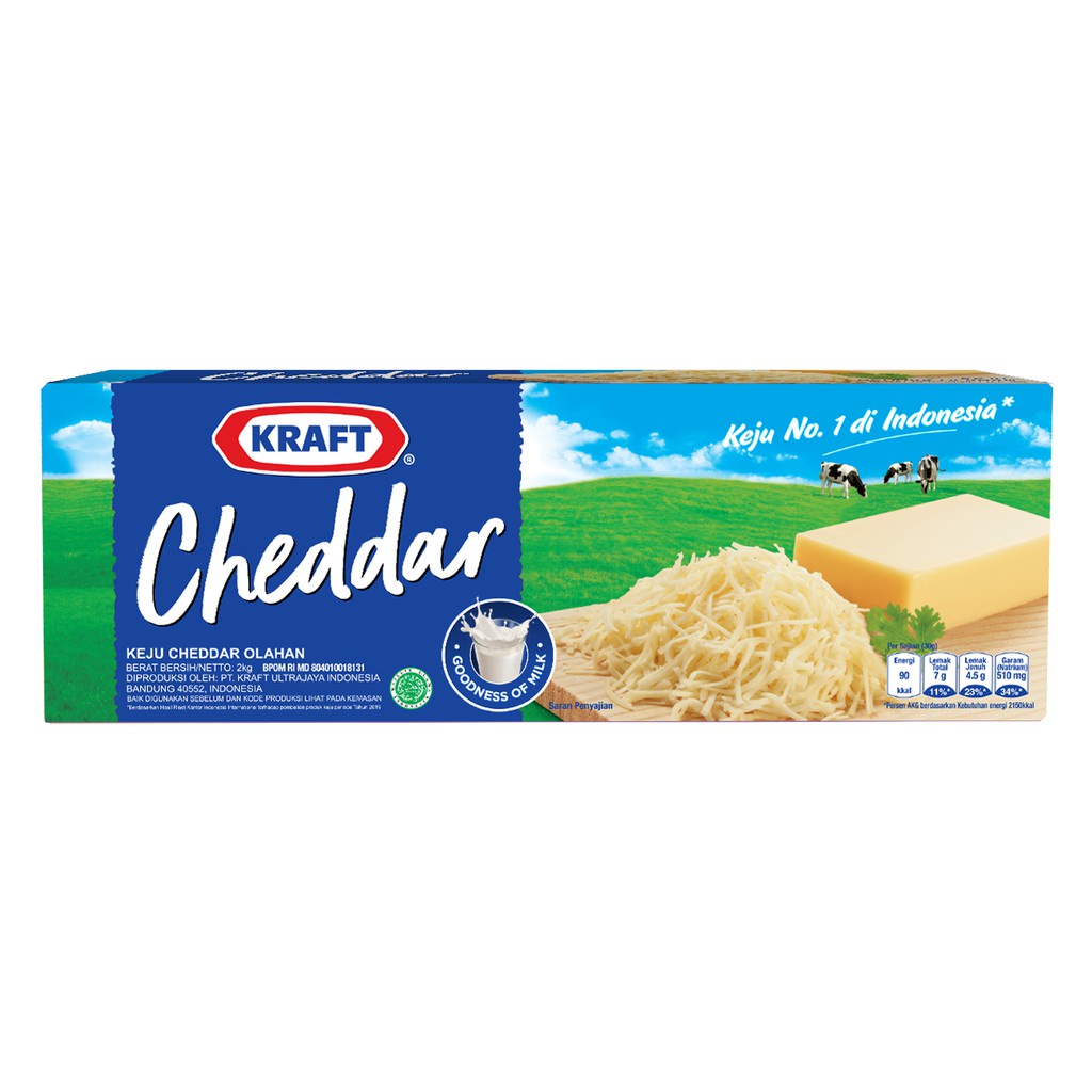 

KRAFT CHEDDAR CHEESE 2KG / KRAFT KEJU CHEDDAR 2KG