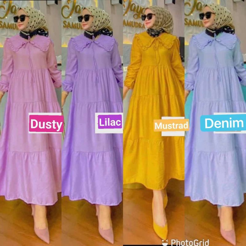 RIVAL MIDI DRESS  / MIDI DRESS SUSUN  RAYON / GAMIS RAYON POLOS / GAMIS SUSUN