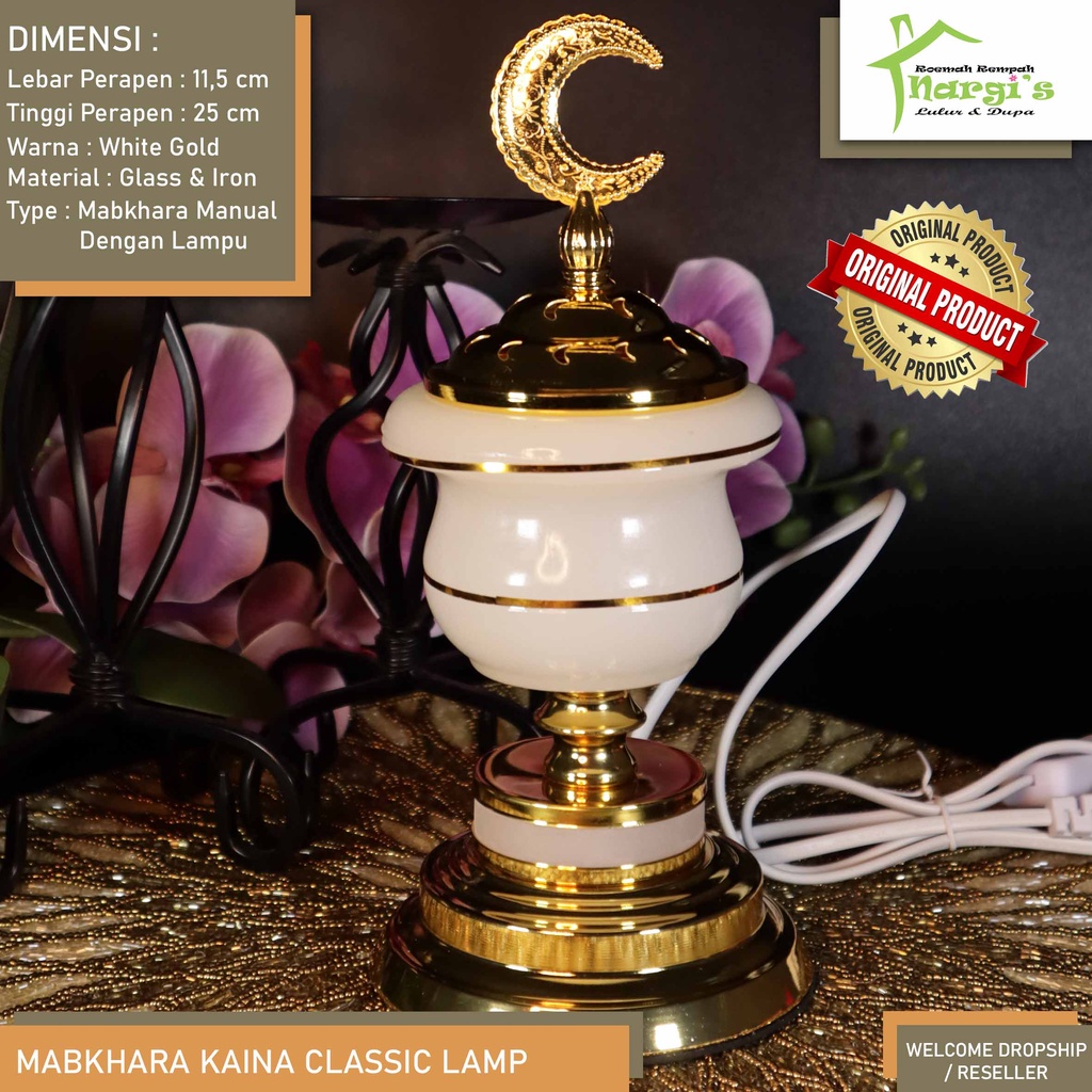 Mabkhara Dupa /Tempat Dupa Lampu Tidur/Glass Luxury/Premium/Prapen