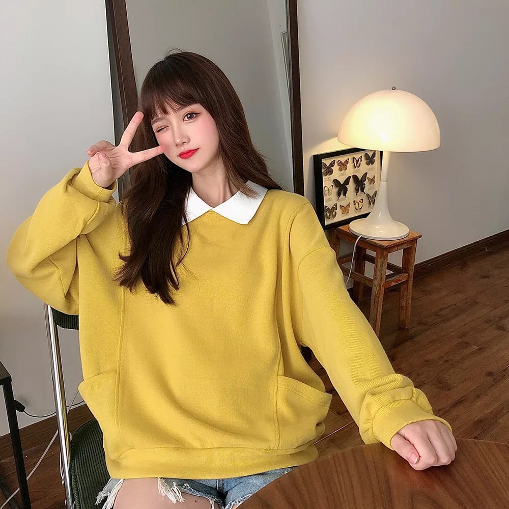 [COD] Lutest Oversize Sweater Outerwear Sweter Babyterry Premium Fashion Wanita Remaja Korean Style Termurah