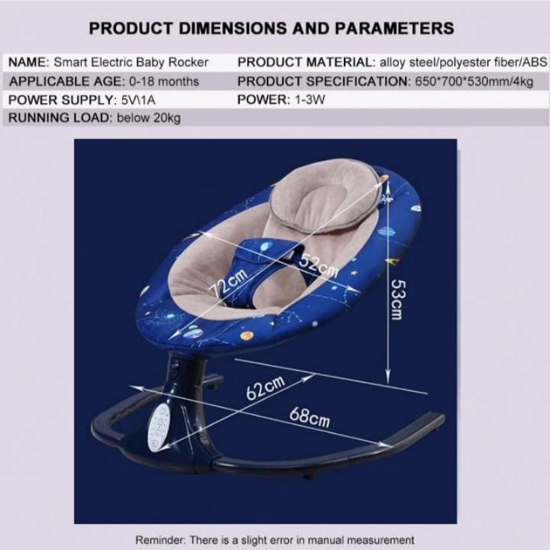 Ayunan Bayi Elektrik Otomatis Swing Baby Chair Dengan Remote Control HIGHLINE