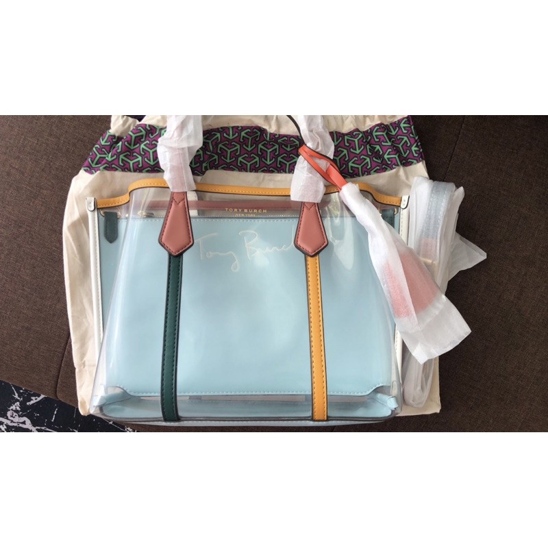 Tory Burch Perry Transparant Small Clear Tote Bag Authentic