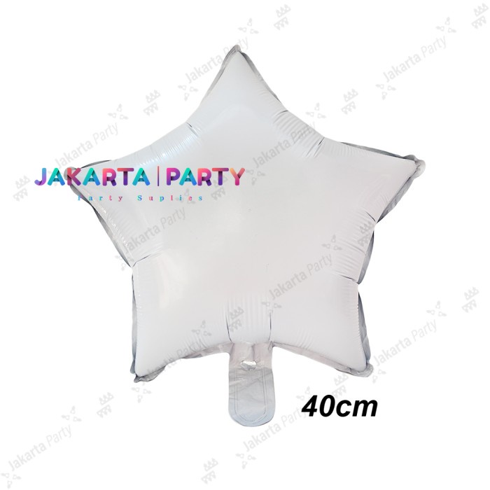 Balon Foil Bintang Putih / Balon Foil Star / Balon Bintang 40 cm