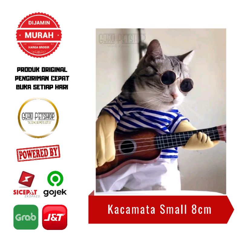 Kacamata Hewan Kucing / Kacamata Anjing Kecil / Eyeglasses Dog / Sunglasses Cat 8cm