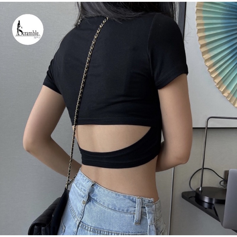 Scramble - Backless Crop Top