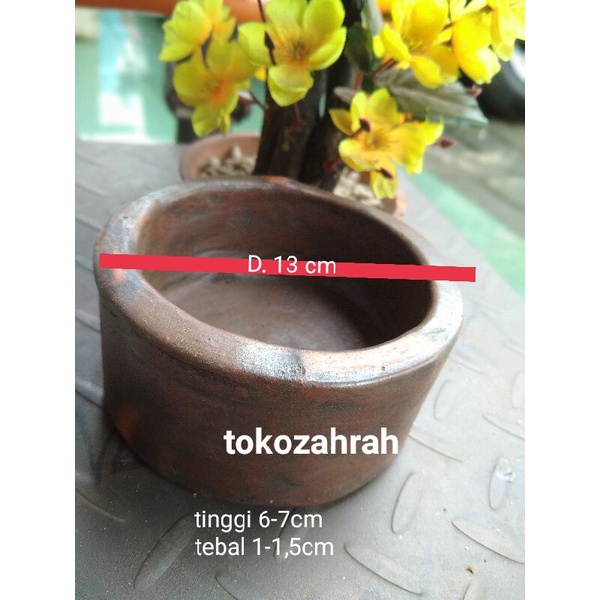 Tempat Makan Kelinci  uk.13cm/Gerabah Wadah Pakan Kelinci