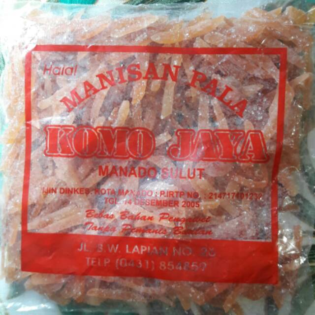 Komo Jaya Manisan Pala Parut / Serut Manis Oleh Oleh / Jajanan / Cemilan Khas Manado Minahasa
