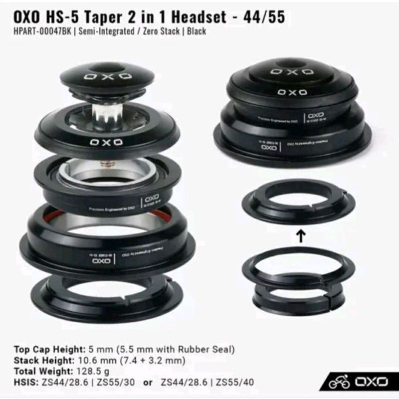 Headset Tapered Bearing Oxo HS5 44/55 44/56