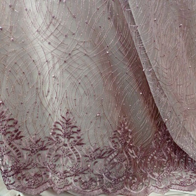 KAIN TULLE TILE AKAR ABSTRAK / KAIN TILE / BROKAT TILE / TILE AKAR MUTIARA