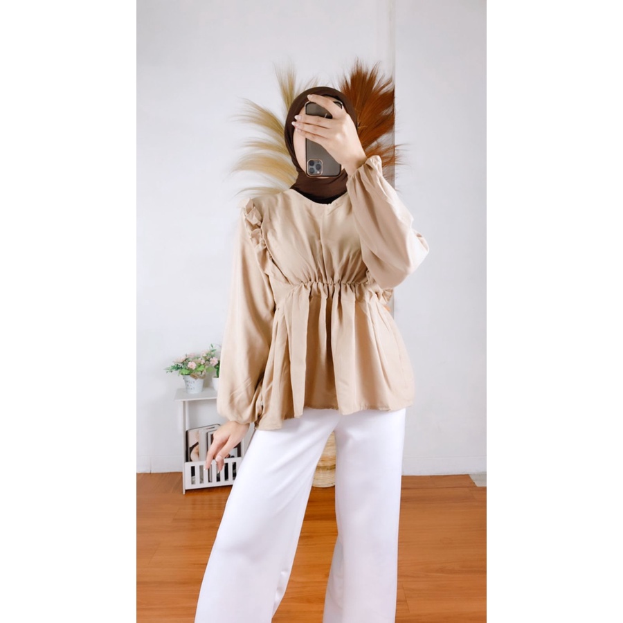 BEFAST - ZRX OOTD Wanita Blouse JECKY / Elsa Blouse / Blouse Wanita / Blouse Crincle / Fashion Wanita Formal / Blouse Muslimah / Outfit Wanita Casual / Terbaru 2022